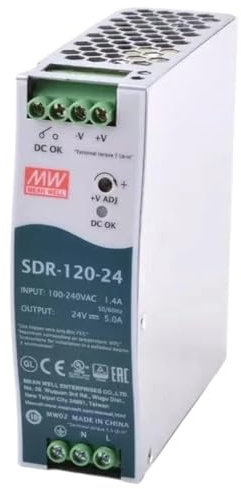 BIVOO 1 Uds SDR-120-24 120W 24V 5A Salida única Industrial DIN Rail Fuente de alimentación conmutada Industrial auténtico