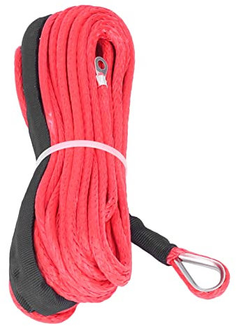 EBTOOLS Corde de Treuil Synthétique / 4 Pouces X 50 Pieds pour Camions ATV Smittybilt UTVS - Rope de Remplacement en Nylon Rouge Haute Résistance