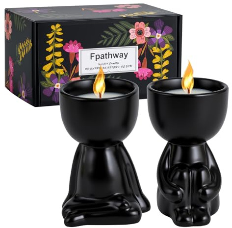 Fpathwa Luxuriöse Aromatherapie-Kerzen, einzigartige Geburtstagsgeschenke für Frauen, entspannende Damen-Geschenke – ideal für Ehefrau, Mutter, beste (menschliches Set)