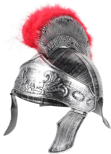 SOIMISS Römischer Soldatenhelm aus Kunststoff in Silber Komfortabel zu Tragen Vintage Cosplay Requisite für Halloween und Mittelalterliche Kostüme