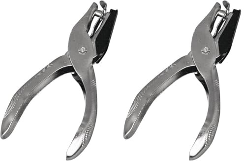 Rayher Hobby 8932300 Lochzange, Länge 12,5 cm, Lochdurchmesser 1,5 mm, Lochstanzer, Kartenentwerter, Metall-Lochzange, Stanzer (Packung mit 2)