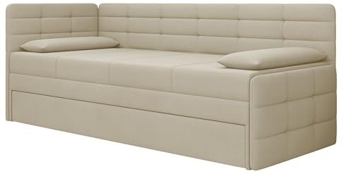 Mirjan24 Polsterbett Satixa, Schlafsofa mit Stauraum, Bett mit Kopfteil, Tagesbett, Doppelbett mit Matratze (Polo 872)