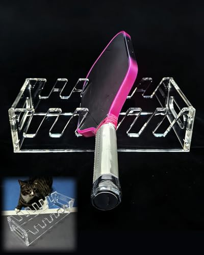 Soporte para Palas de Pickleball Expositor Acrílico Transparente para Palas de Pickleball, Soporte Giratorio para Palas Pickleball, Soporte Raquetas Tenis Mesa Interior y Exterior, para 6 Palas