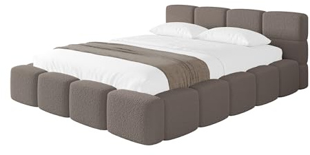 ALTDECOR Polsterbett mit Bettkasten und Lattenrost, Bett mit Matratze H3/H4, Kopfteil, Boxbett, Doppelbett mit Stauraum - NATA-v1 180x200 Braun