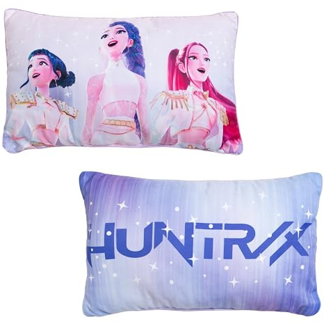 K Pop Nackenrolle, Motiv: Dämonenjäger, offiziell lizenziert, superweiches Kissen, himmlisches wendbares Design, lila, perfekt für Schlafzimmer oder Wohnzimmer, 50 x 30 cm