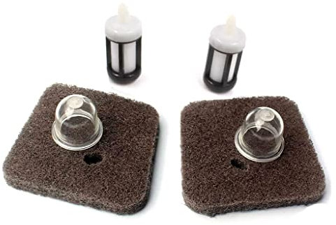 HURI Pack of 2 Air Filter Petrol Filter Primer Pump for STIHL FC55 FS38 FS45 FS46 FS55 HS45 KM55 HL45 Grass Trimmer