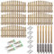 Komplett-Set Vorgarten-Zaun Friesland //5 Elemente (200 x 95 abfallend auf 80 cm (B x H)) inkl. Zubehör // ca. 10,54 lfd. Meter // + 6 Zaun-Pfeiler mit Rundkopf (9 x 9 x 95 cm) + Montagematerial
