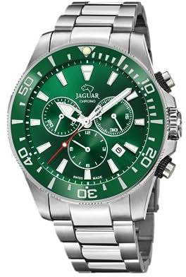 JAGUAR J861/4 Executive Collection Watch 43.5 mm Green with Steel Strap for Men