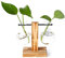 Shelf Bulb Vase with Vintage Wooden Stand,Vintage, Unique Decor Set for Hydroponics Plants,Decorate for home,Indoor ＆ Outdoor,Elegant and Simple (Style B (2 vase))