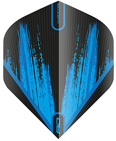 RED DRAGON Hardcore Radical Blue Splash Darts Flights - 4 Sets Per Pack