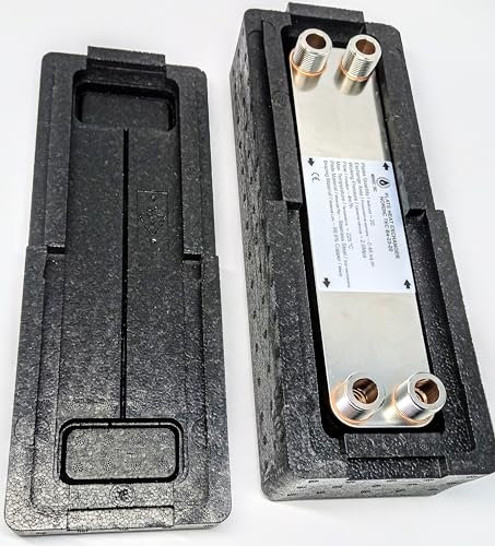 Edelstahl Plattenwärmetauscher Wärmetauscher mit Isolierung Nordic Tec Ba-23-20 20 Platten 90kW 3/4”