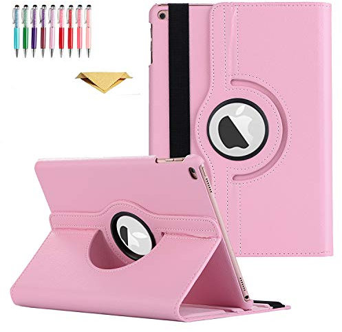 QYiD Coque pour iPad 10.2 2019/iPad 7th Generation, Coque de Protection Support Rotatif à 360 Degrés Folio étui Case Fonction Sommeil/Réveil pour iPad 7th Generation, Pink