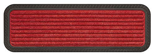 OLIVO.Shop | Moquette SCALINO Zerbino in Gomma Antiscivolo per Scale con Inserto Super Assorbente, 25x75 cm 5 Colori (Rosso)