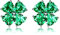 Trèfle à quatre feuilles Argent 925 silver Boucles d'Oreilles Femme de et Boite-cadeau, Émeraude verte Synthèse, Sans Allergène, bijoux femme, Saint-Valentin Cadeau parfait