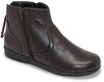 Chums Ladies Wide Fit Thermal Boots Twin Zip Fastening Warm with Generous Fit Soft Fleece Lining Durable Sturdy Outsole Brown 7 UK