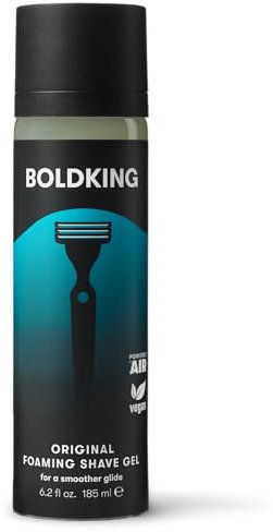 Boldking Rasierschaum Männer 185 ml - Schäumendes Rasiergel Männer - Rasiergel für eine schonende Rasur - Rasierseife ohne Silikone oder Parabene
