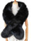 Winter Fellkragen,ihreesy 167cm Fellimitat Fuchs Pelzkragen Damen Kunst Pelz Schal Frau Pelzschal Luxuriös Wintermantel Kragen Wärm Zubehör,Schwarz