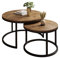 lukmebel Couchtisch rund - CIRI 2in1 - Beistelltisch rund - Kaffetisch - Industrial Deko - Deko Wohnzimmer - Kleiner Beistelltisch - Sofatisch - Kleiner Tisch - Schwarz, Stirling Eiche