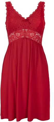 HUNKEMÖLLER Slipdress Nora Lace - Tango red - S