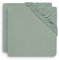 Jollein Spannbettlaken Spannbetttuch Jersey 60x120cm - Aschgrün - 2 Stück