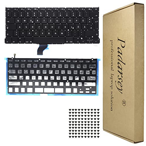 Pardarsey Laptop-Tastatur Notebook Keyboard Ersatz Austausch Deutsch QWERTZ DE Kompatibel für MacBook Pro A1502 13 Inch Ende 2013-2015 mit Hintergrundbeleuchtung