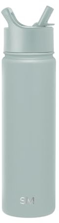 Simple Modern Trinkflasche mit Strohhalm | Wasserflasche Edelstahl Isolierte für den Sport Fitnessstudio | Summit | 650ml | Sea Glass Sage