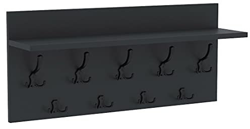 AKKE 40x80 | VERTI Garderobenpaneel Wandgarderobe Garderobe Wandpaneel Kleiderstange SCHWARZ | ANTHRAZIT