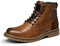 Bruno Marc Stivali da Moto Uomo con Lacci Classici Chukka Boots Biker Scarpe Casual Cerniera Combattimento Tattici Anfibi Stivaletti,Size 46,Marrone,SBBO2215M-E
