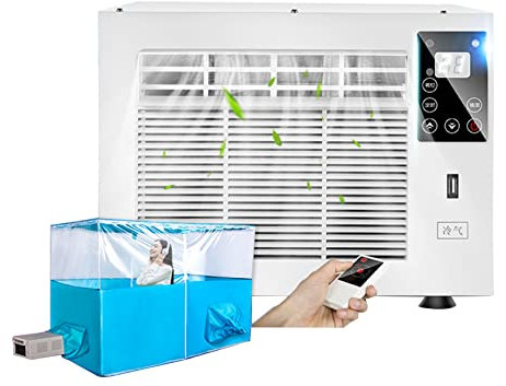 Condizionatore d'Aria Portatile per Mini Letto, Deumidificatore per Dispositivo di Raffreddamento dell'Aria con Zanzariera Mobile, Doppio Uso Freddo E Caldo, Cronometraggio Remoto 12H,90CM