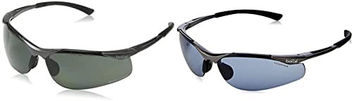Bolle Safety - Contour Safety Glasses - Polarised & Bolle CONTPSF Nylon Frame Sports Temples with Tipgrip TPE Contour Glasses, Black