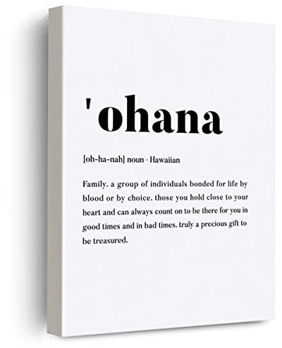 Ohana Definition Leinwand-Poster, Malerei, Wandkunst, Ohana-Definition, Druck, Bild, Kunstwerk, gerahmt, fertig zum Aufhängen, für Zuhause, Wanddekoration, 30,5 x 38,1 cm