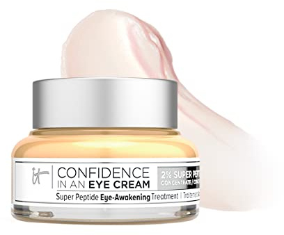 IT Cosmetics Confidence in an Eye Cream - Anti Aging Peptide Eye Cream for Dark Circles & Wrinkles, Lightweight 48HR Hydration, 2% Super Peptide Concentrate, Smooth & Brighten Undereye - 1 fl oz