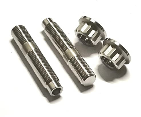 6 STÜCKE M10 x 1,25 x 55 mm Titanlegierung Automotive Abgaskrümmer Stehbolzen Schrauben Muttern Unterlegscheiben Kit Set-M8x40, Schwarz