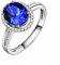Dsnyu 18K Weißgold 750 Ring, 1.85ct Tansanit Verlobungsring, Silber Partnerringe Damen Heiligenschein Ringe Zierlicher für die Hochzeit Größe 48 (15.3)