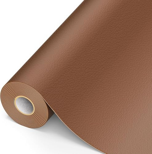 MICTER Leder Patch Selbstklebend, 15 x 300cm Kunstleder Selbstklebend, Leder Reparatur Kit für Möbel, Sofa, Autositze, Taschen, Leder Reparatur und Renovierung (Braun)