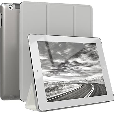 EAZY CASE - Schutzhülle für iPad 9.7 Zoll (2. / 3. / 4. Gen.) Smart Cover Tablet Case Smartcase zum Aufstellen Klapphülle mit Standfunktion Sleep Wake Up Funktion Tasche Kunstleder Etui Grau