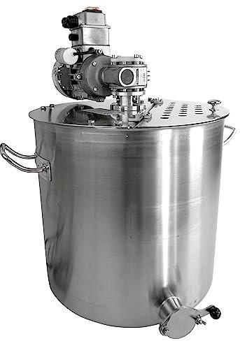 Profi Edelstahl Marmeladen-Kochtopf 50L mit elektrischem Rührwerk, für Konfitüre, Gelee, Suppen, Soße usw., Bodenablauf 2 Zoll, für alle Herdarten inkl. Induktion, 230V Rührer