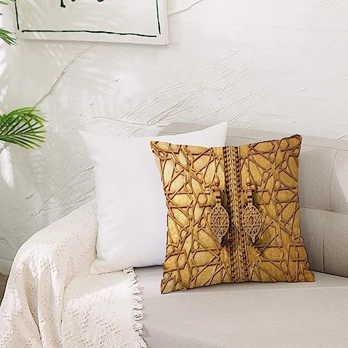 Kissenbezug Polyester Zierkissenbezug,Marokkanische Haupttore des königlichen Palastes in Marrakesch Marokko-Reise-Touriste,Dekorativen Kissenhüllen Weiches Kissen für Sofa Couch Schlafzimmer 50x50 cm