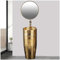 ZTGL Standwaschbecken Im Modernen Stil, Handgeschnitzte Keramik Säulen Waschbecken, Badezimmer Waschtisch Freistehendes, Luxuriöses Gold,B,Sink+Mirror