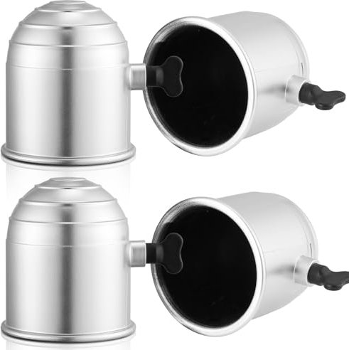 AGRISHOP 4X Anhänger Anhängerkupplung Abdeckung Kunststoff Silber Φ50mm Kugelkopf Abdeckung mit Schloss