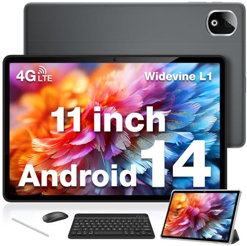 DOOGEE T30E Tablette avec Clavier, 8000mAh 11 Pouces, 9GB RAM + 128GB ROM/TF 1TB Tablette Android 14, 4G LTE +5G WiFi,Tablette Tactile, Octa-Core | BT5.0 | 13MP+5MP | Widevine L1 | Face ID