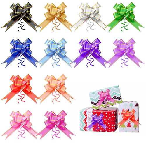 OEEYYT 120 Stück Geschenkschleife, Dekoschleife Geschenkverpackung, für Weihnachten, Geburtstag Geschenken Dekoration