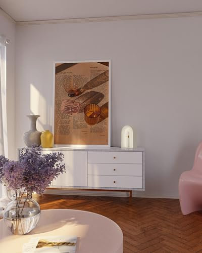 Druck auf Leinwand XXL, Typografie-Druck, 70er-Jahre-Kunst, trendige Wandkunst, ästhetisches Vintage-Poster, trippige Wandkunst, Zeitungsposter 80 x 120 cm, ungerahmt