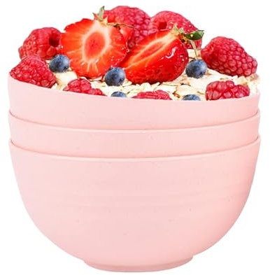 GZTFPQ Unbreakable Cereal Bowls Plastic Bowls Set of 3Lightweight Plastic Bowls Set Dishwasher & Microwave Safe Large Salad Bowl Stackable for Space Saving, Great for Limited cabinets Pink