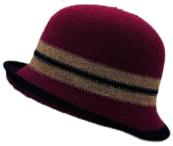 Hasdnker Strickmützen Hüte Mützen Caps Beanie Mütze Beanie Eleganter Fedora-Anglerhut Für Herbst Und Winter Für Damen Und Herren, Gestreift, Weich, Faltbar, Für Reisen, Party, Panama- Fis