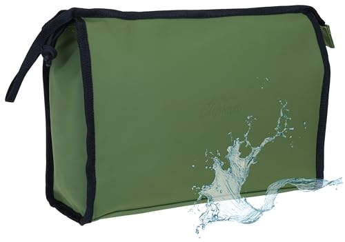 Hydro Classic Elephant Kulturtasche Plane Washbag 12817 Oliv (4) + Beutel | Kosmetiktasche Herren Damen Kulturbeutel Reise 4 L Tasche groß Camping Schwimmbad Dunkelgrün Grün