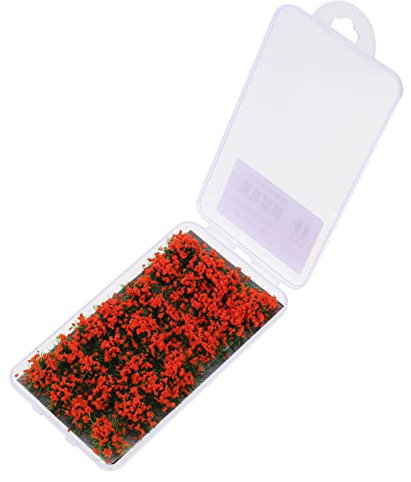 1 Schachtel Kunstrasen-Cluster Figuren lila Pflanzen Diorama-Basis kunstpflanze kunstplflanze Artificial Blumenbüschel-Modell Statisches Grasbüschelmodell Harz Orange EXCEART