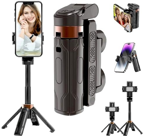 Pocketflex Mini Tripod, JJ02 Selfie Stick Tripod 360, Cell Phone Tripod Stand, Extendable Grip Phone Tripod with Detachable Remote Pocket Size, Ultimate Travel Photography Gear (Black-No Light)