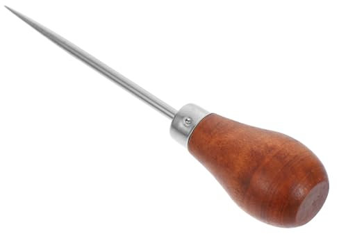 NUOBESTY Outils De Reliure De Livres Poinçon De Reliure En Métal Tisser Un Poinçon Outils à Gratter De Tissage Bois Brown