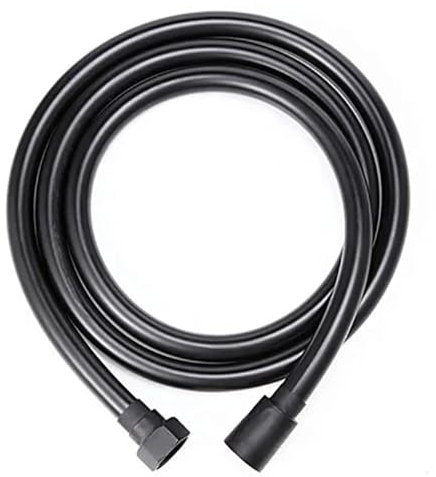 Tuyau de douche flexible en PVC de 1,5 à 4 m pour pommeau de douche de salle de bain, doré, argenté, noir, accessoire de rechange étanche (noir, 400 cm)